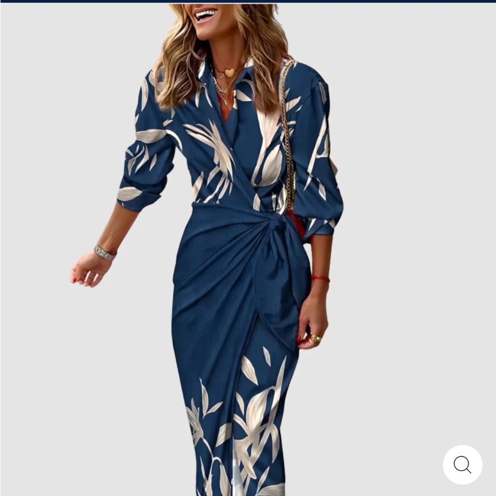 NWT Grayson & Porter Tie Front Midi Dress